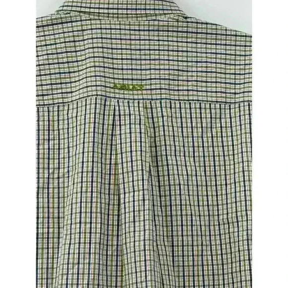 Ariat Pro Series Colorful Blue and Green Plaid Button Down Shirt - Men's Large - Picture 3 of 7